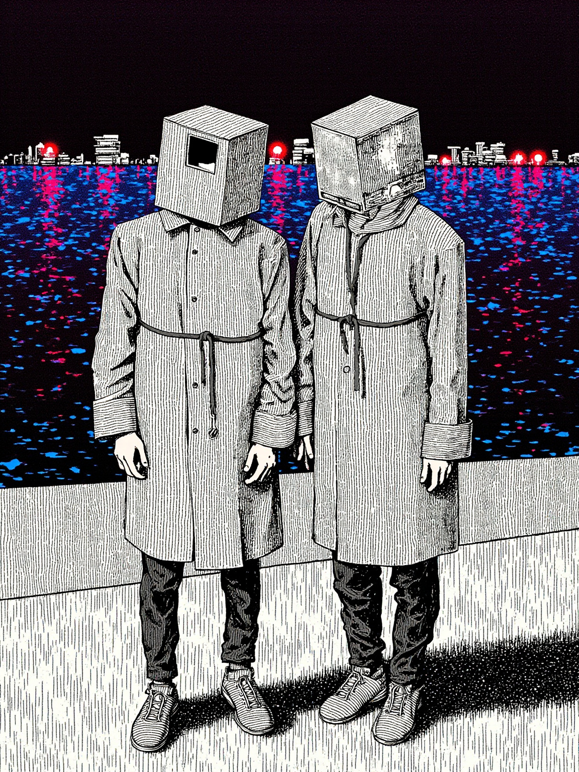 They faced each other through the dark like a single image meeting itself in a hidden mirror; a shot rang out, no one fell, and a hot cartridge case rolled across the ground.