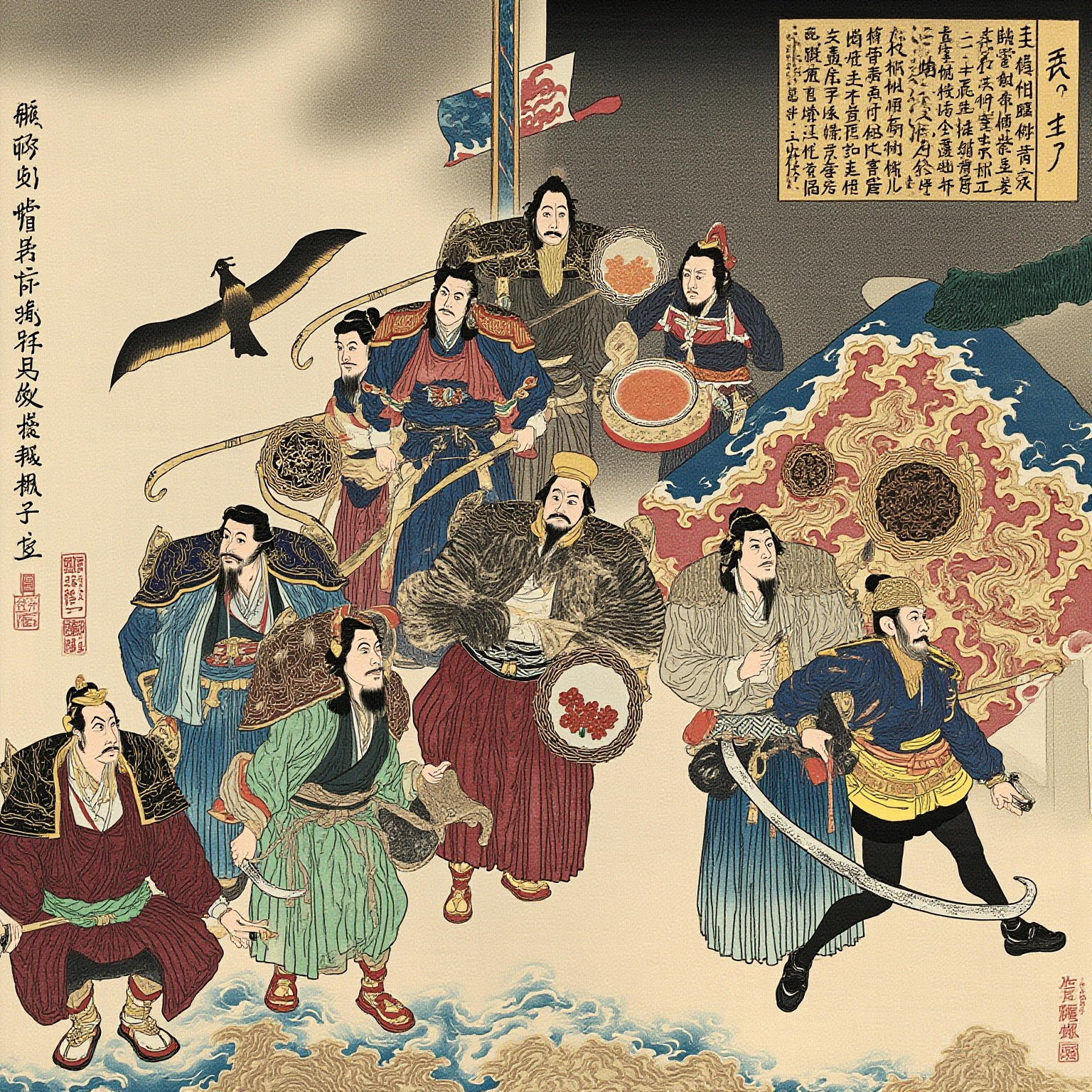 八德八柱：现八出谋，亲兵卫执戈死守，大角与道节冲锋陷阵，毛野事母以孝，信乃敬兄以悌——八柱撑起一家之覆。