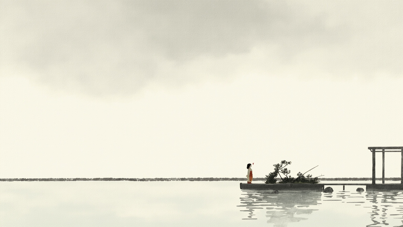 We walked side by side, and I never spoke. The sea wind blew my words away before they could form.
