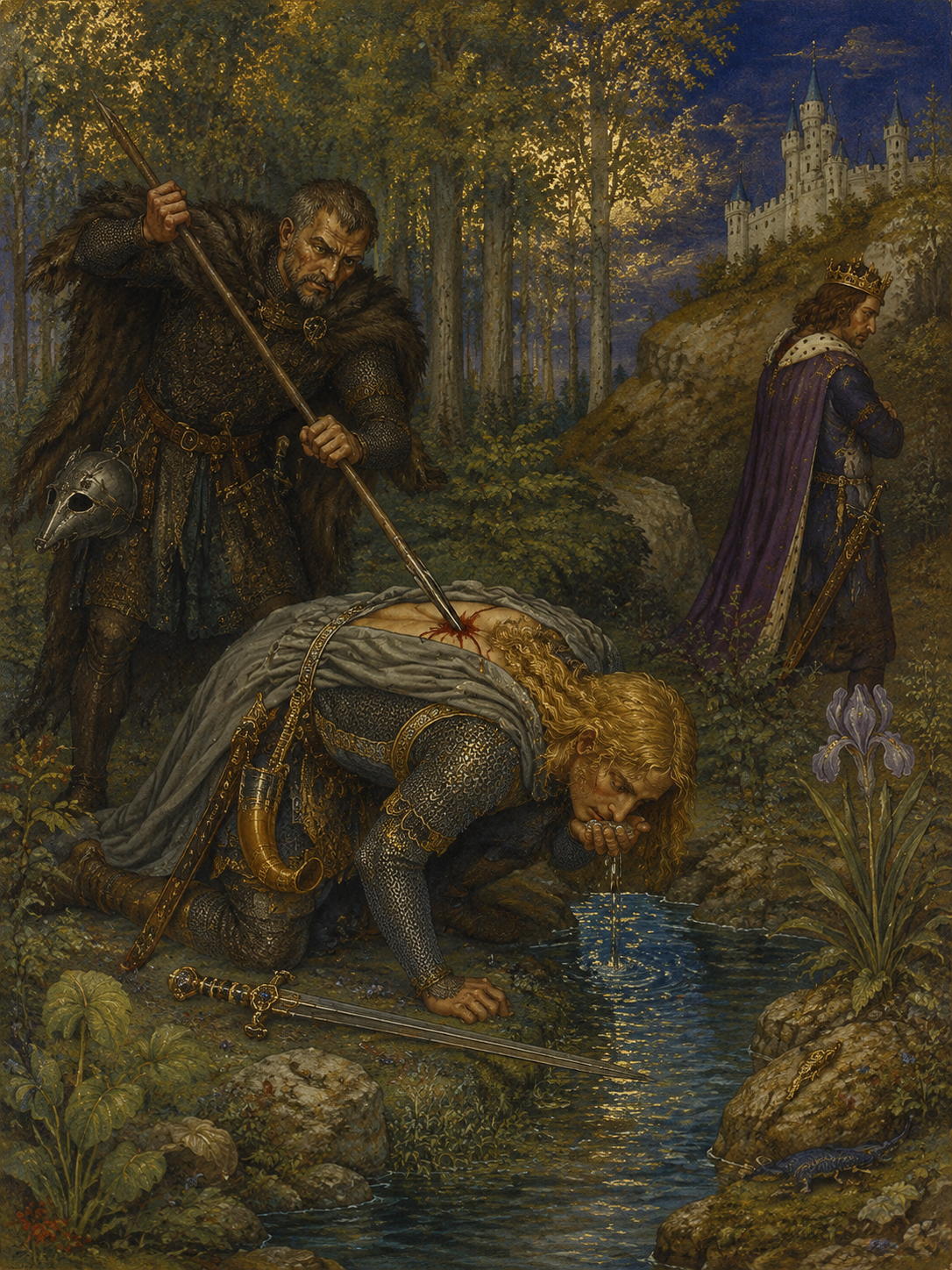 Then spake King Gunther: "I'd have you know that robbers slew him; Hagen did not do the deed."