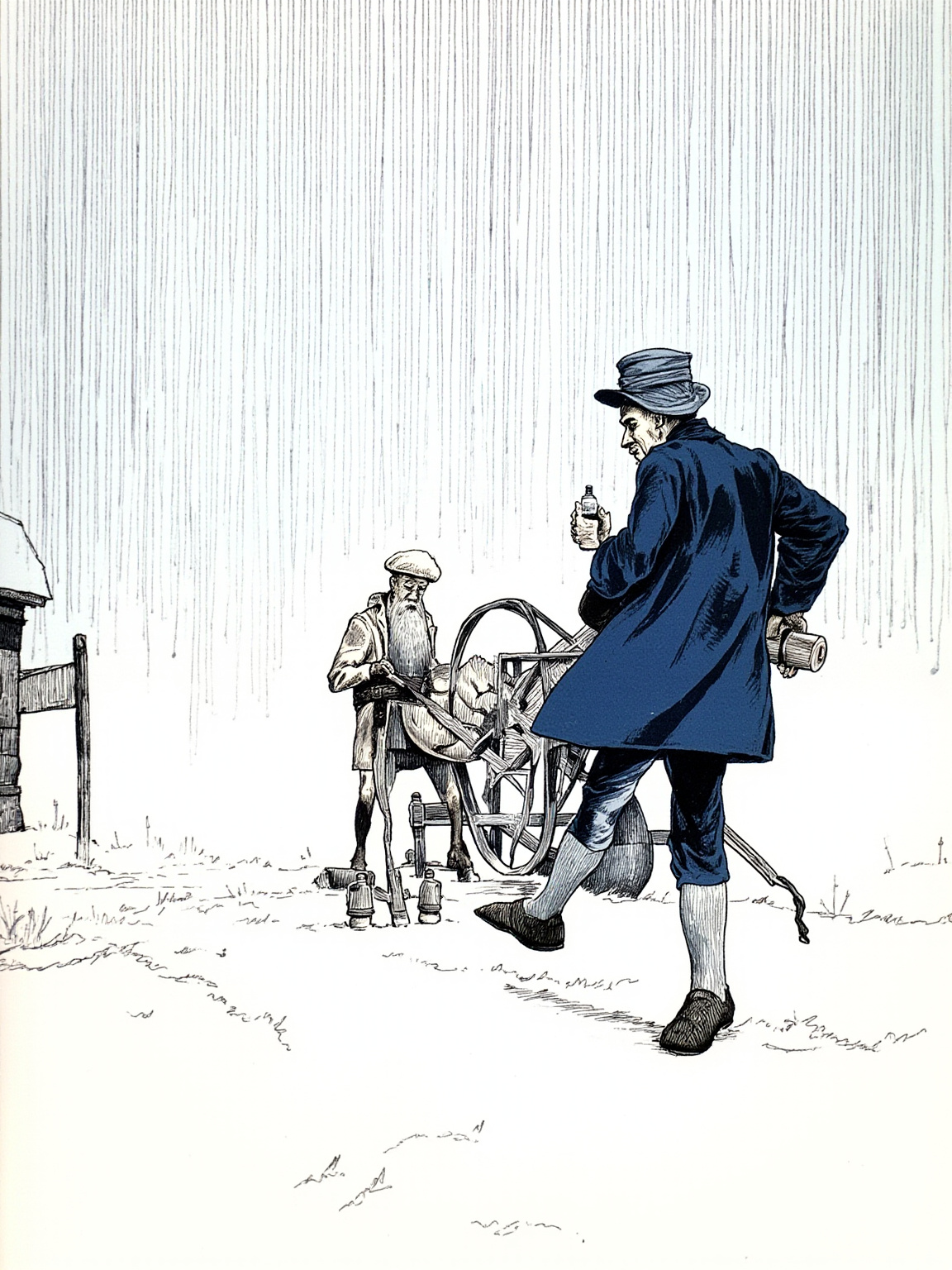 The clock struck twelve; a bottle struck his skull, and David Holm's soul rose up out of his body.