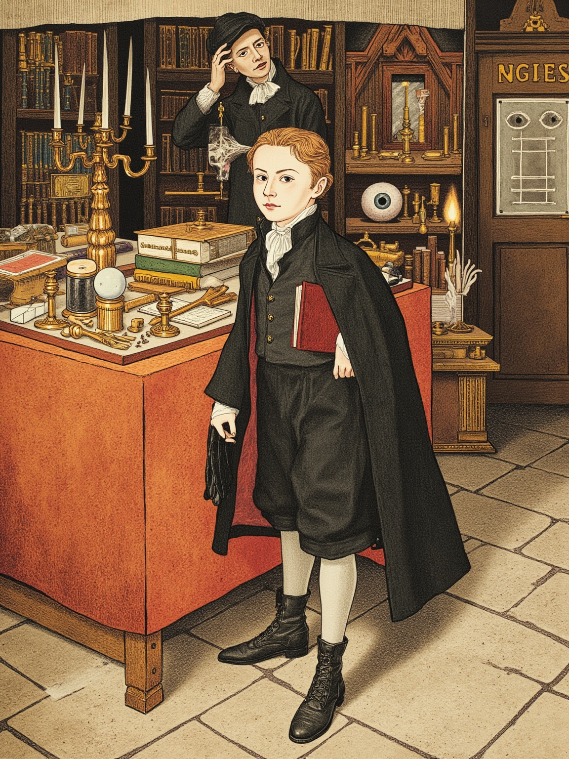 The bright, fiery eyes of the glass spectacles sparkled and gleamed.