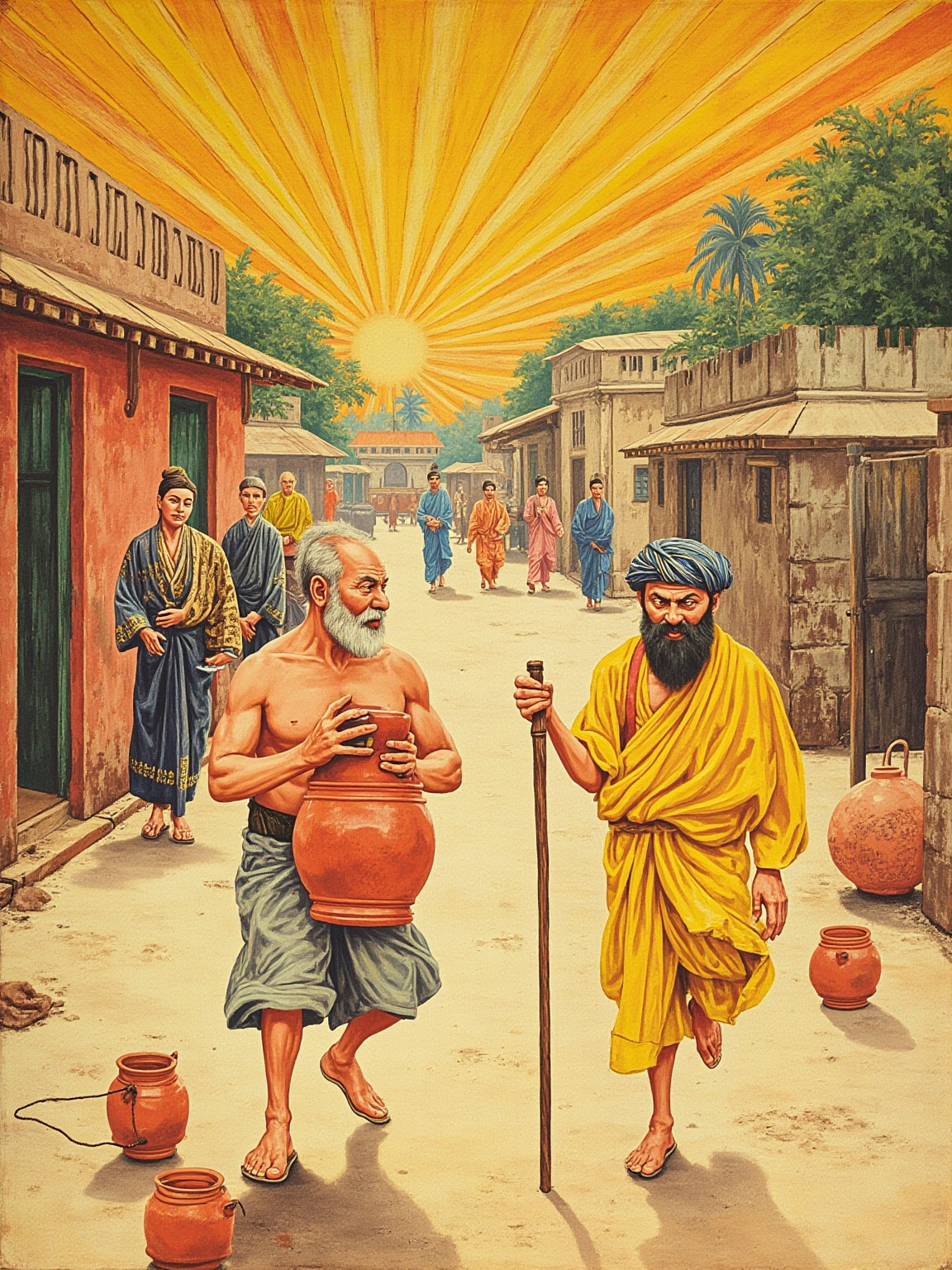 Seeing the shimmer of heat afar, he thought it water and ran toward it; but when he came, there was no water.