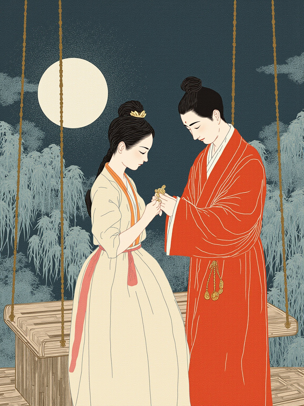 On her finger he slipped the jade ring his mother had given him, and the girl looked down at that circle of pale green light and saw, reflected there, a future she had no right to call her own.