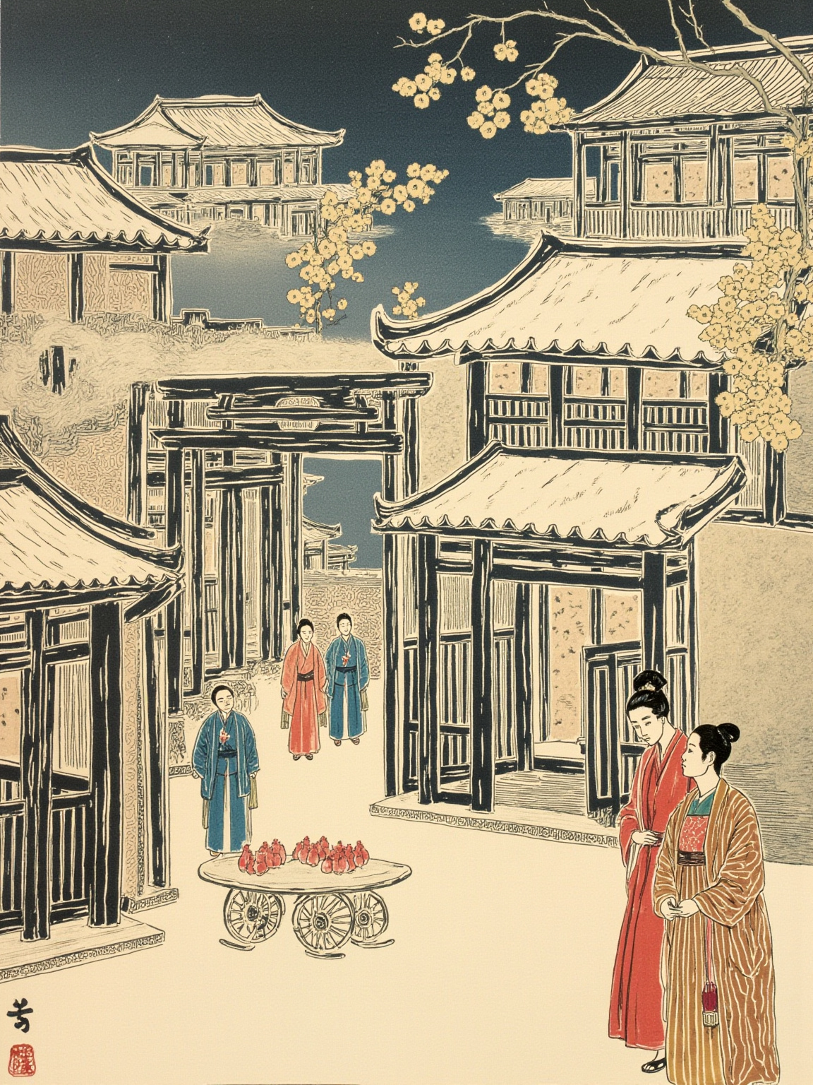 既至剑门，荥阳公已为成都尹——感娃之义，具六礼以迎之，父子如初、夫妻如故。