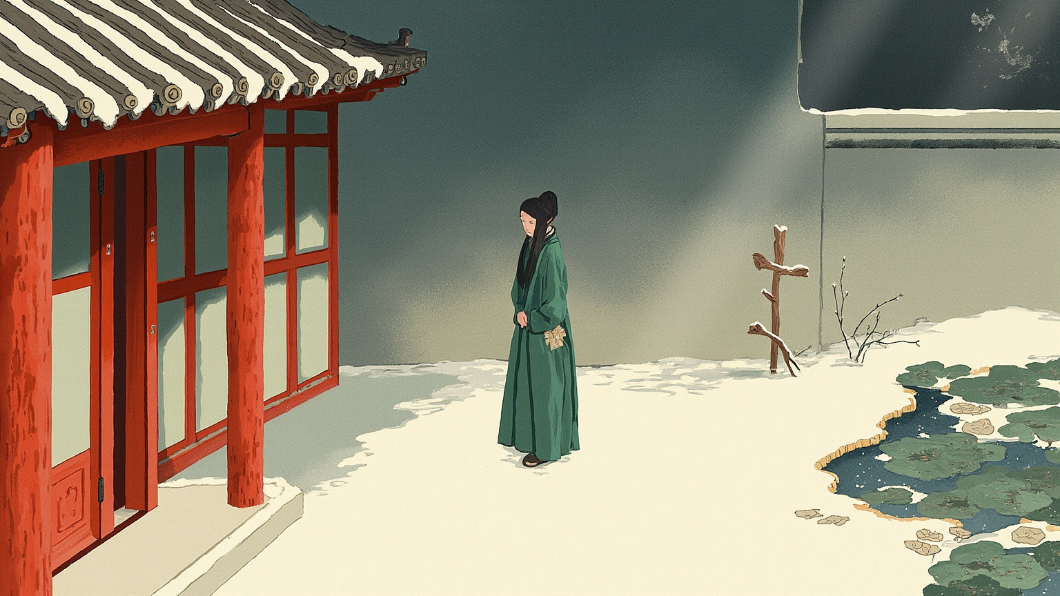The order closed in with a single word. No chase, no trial — only the gate drawn shut, and snow beginning, very quietly, to cover every footprint of their verse.