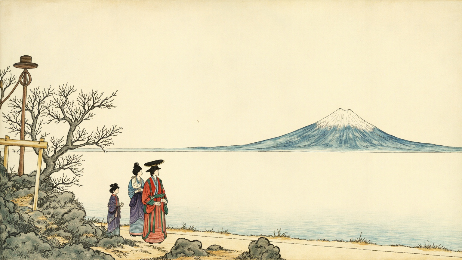 June on Mount Fuji—the snow that lingers, a vestige of spring in the height of summer.