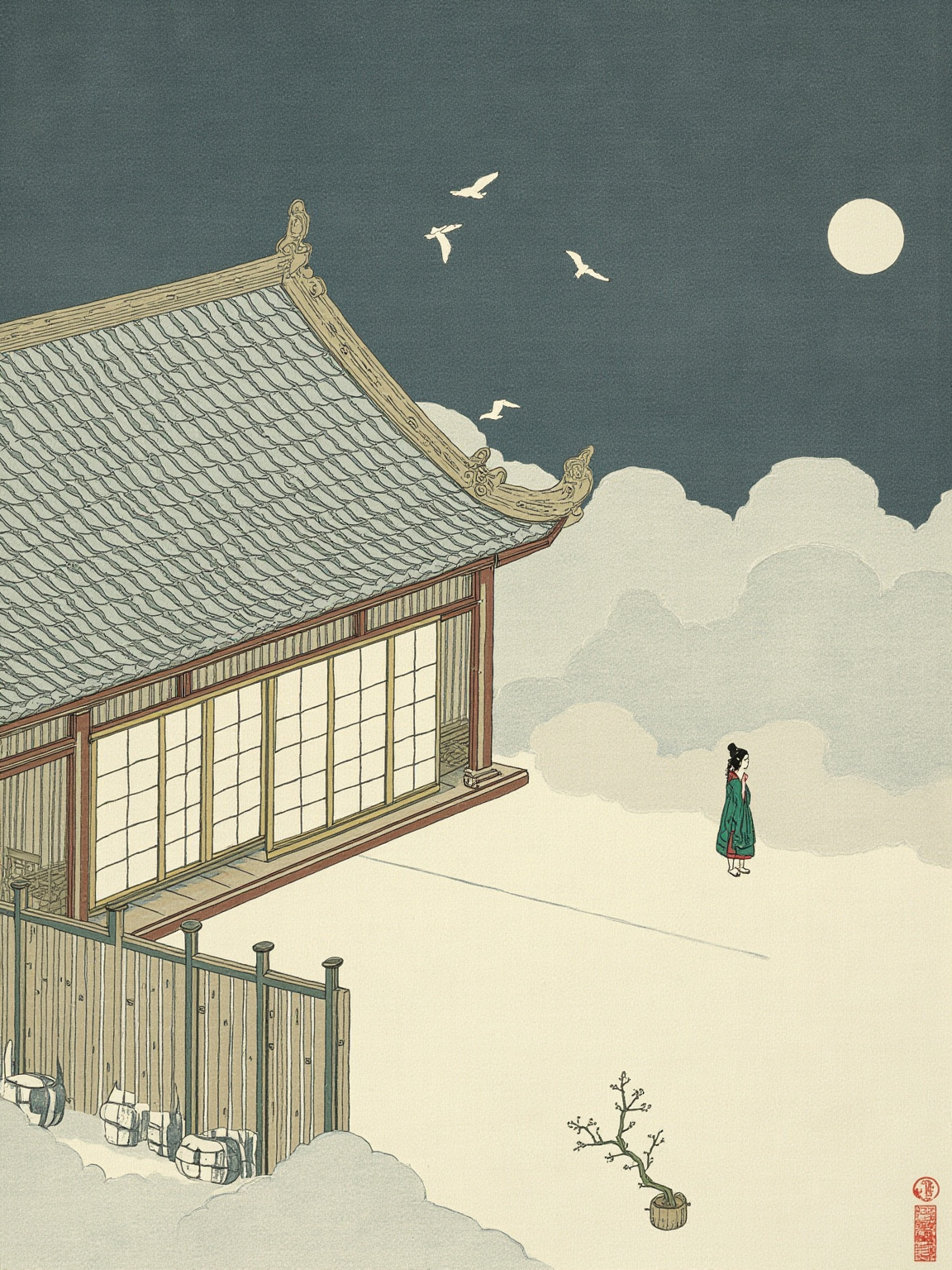 That plum in the western wing—blooming as it did last year, when you were still here.