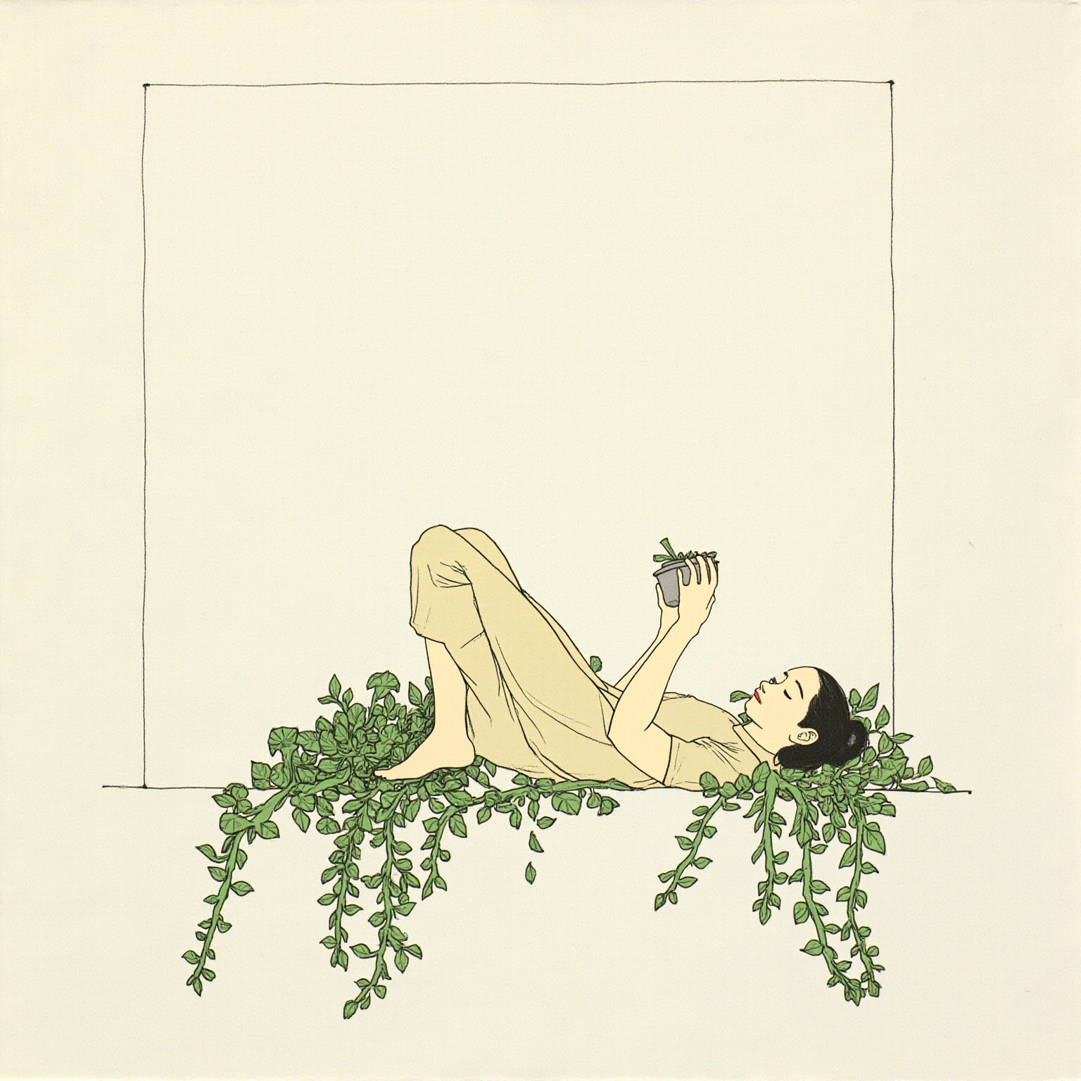 她轻声说，只要能把脚朝上、头朝下地立着，根就会从脚底长出来，到那时候，她只需要水和阳光。