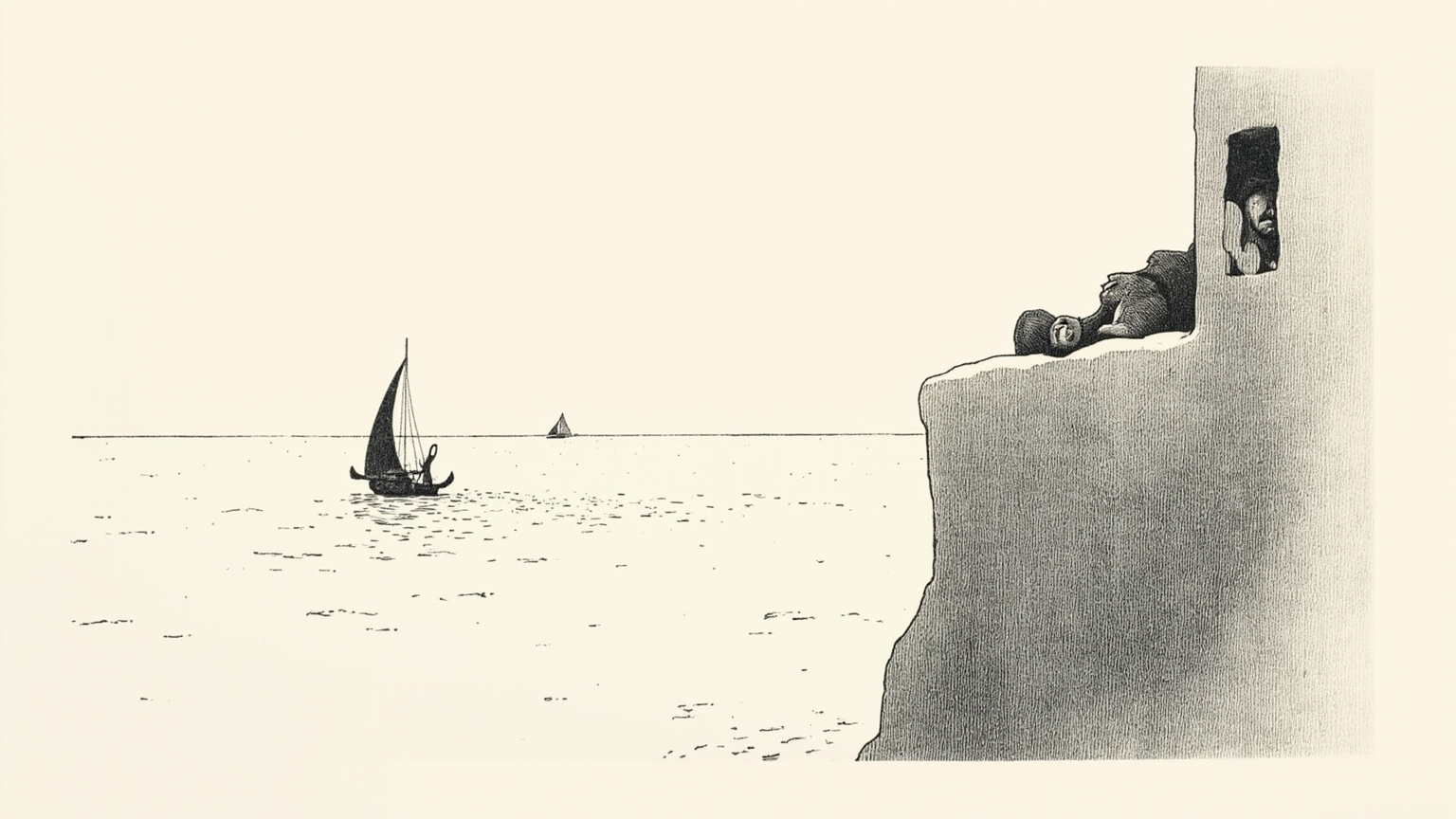 The sail was black, and he turned his face to the wall and died.