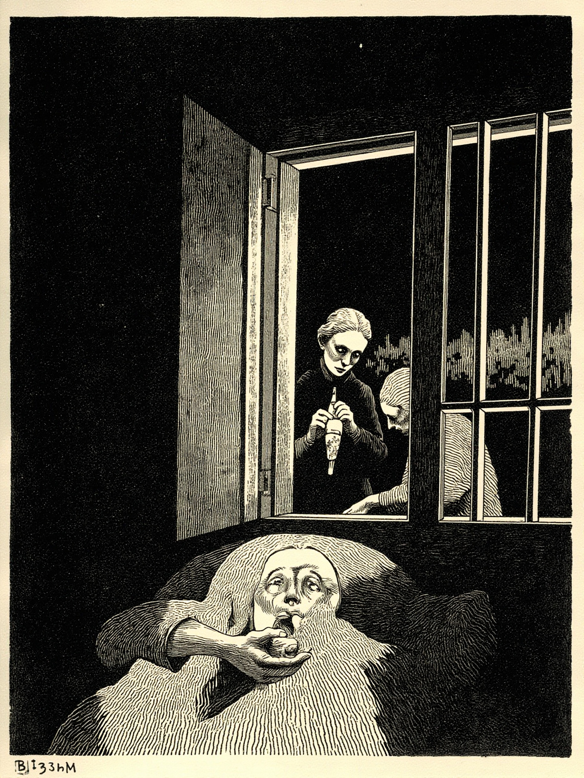 I took off my silk gown to begin with, because the slightest noise from it on that still night might have betrayed me.