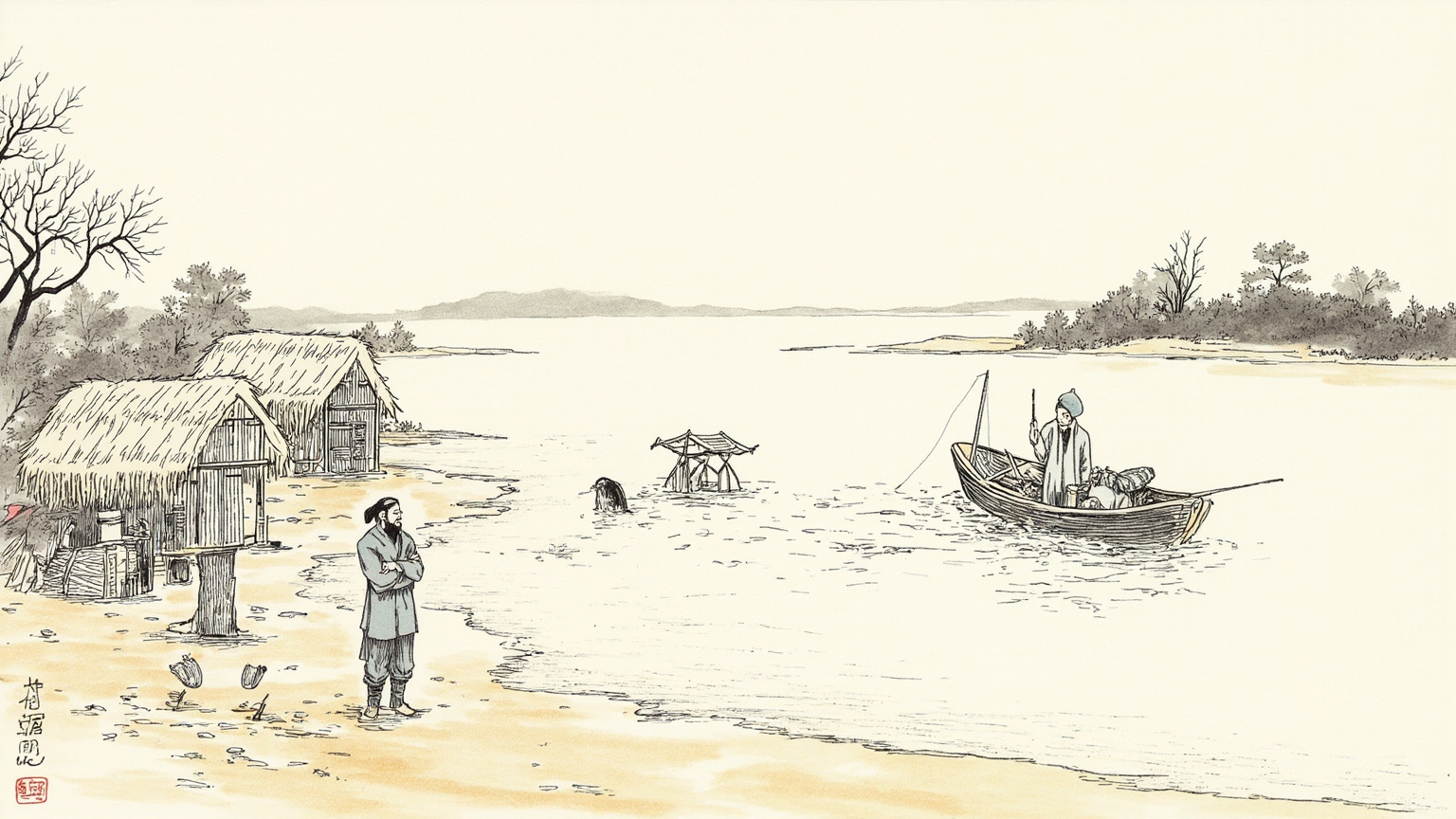 济阴之贾人，立而观之，遂没。
