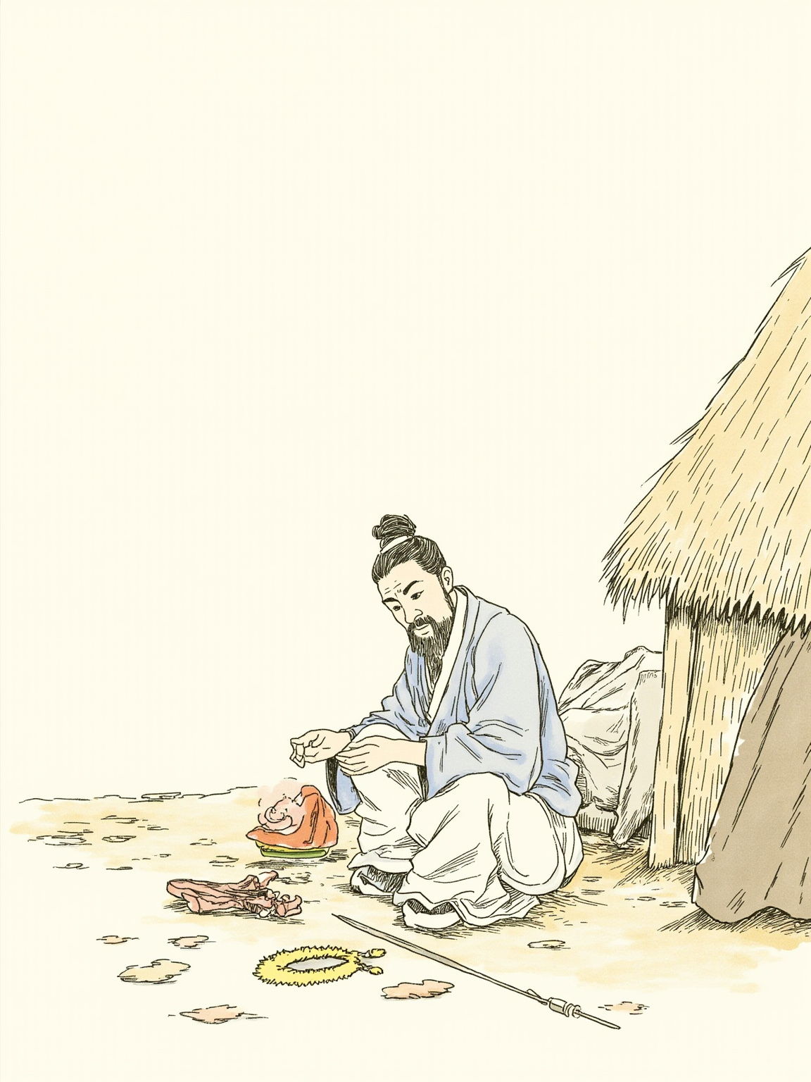 郑之鄙人，三年学伞，三年学槔，至于学兵而老于户矣。