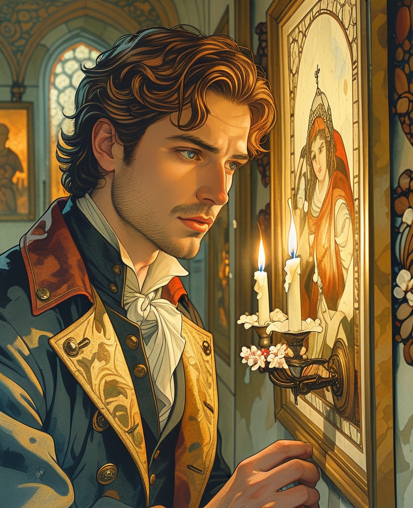 I waited for a long while gazing at the pictures by candlelight, hoping that my black-eyed beauty would come to me.