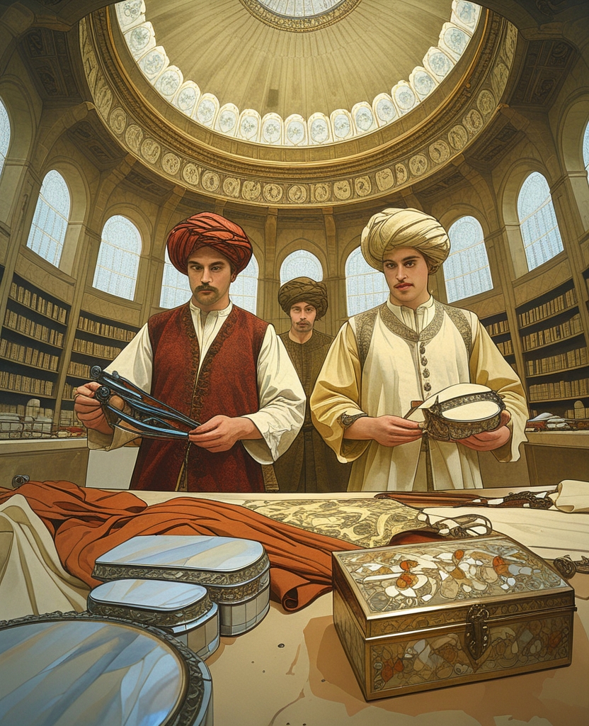 Beneath its huge dome, I saw master artisans holding cloth, pieces of leather, silver scabbards and mother-of-pearl inlaid chests.