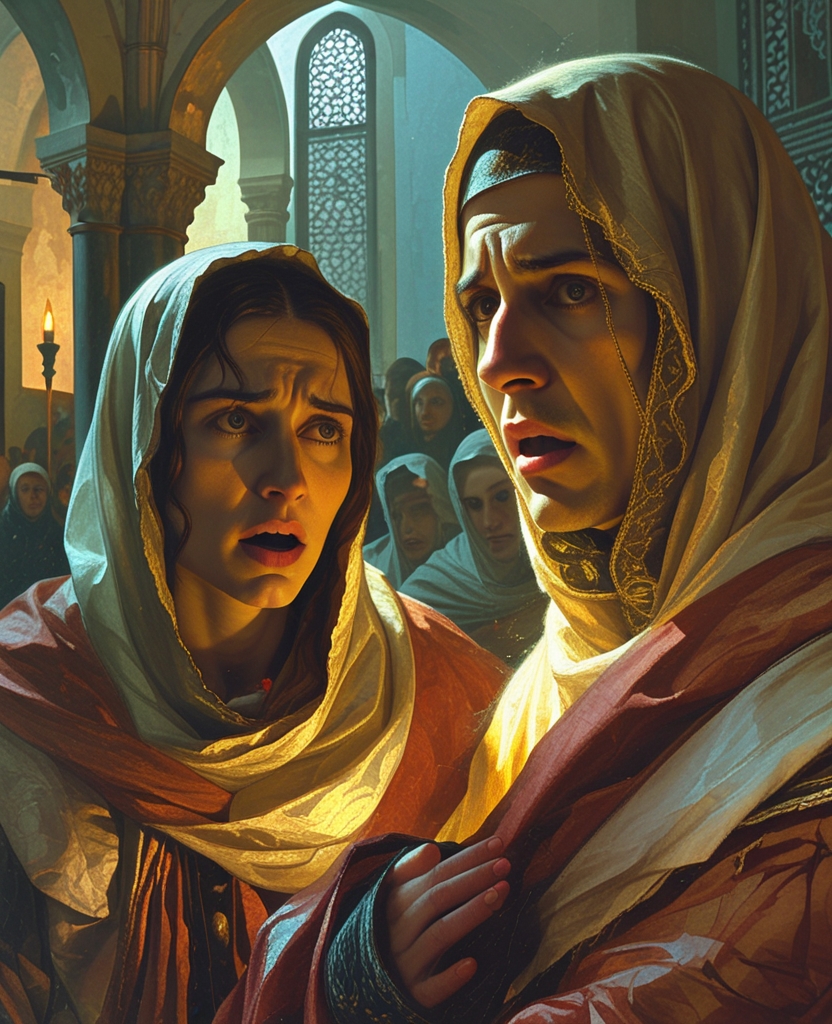 Both their faces were strangely illuminated, a flicker of fear and awe overcame them, and they snapped to their feet.