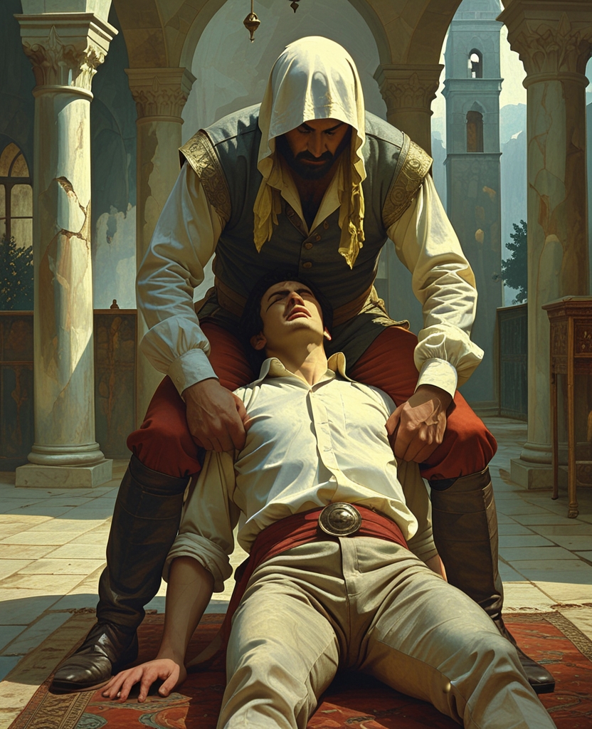 One of the executioners sat on me, driving his knees into my shoulders.
