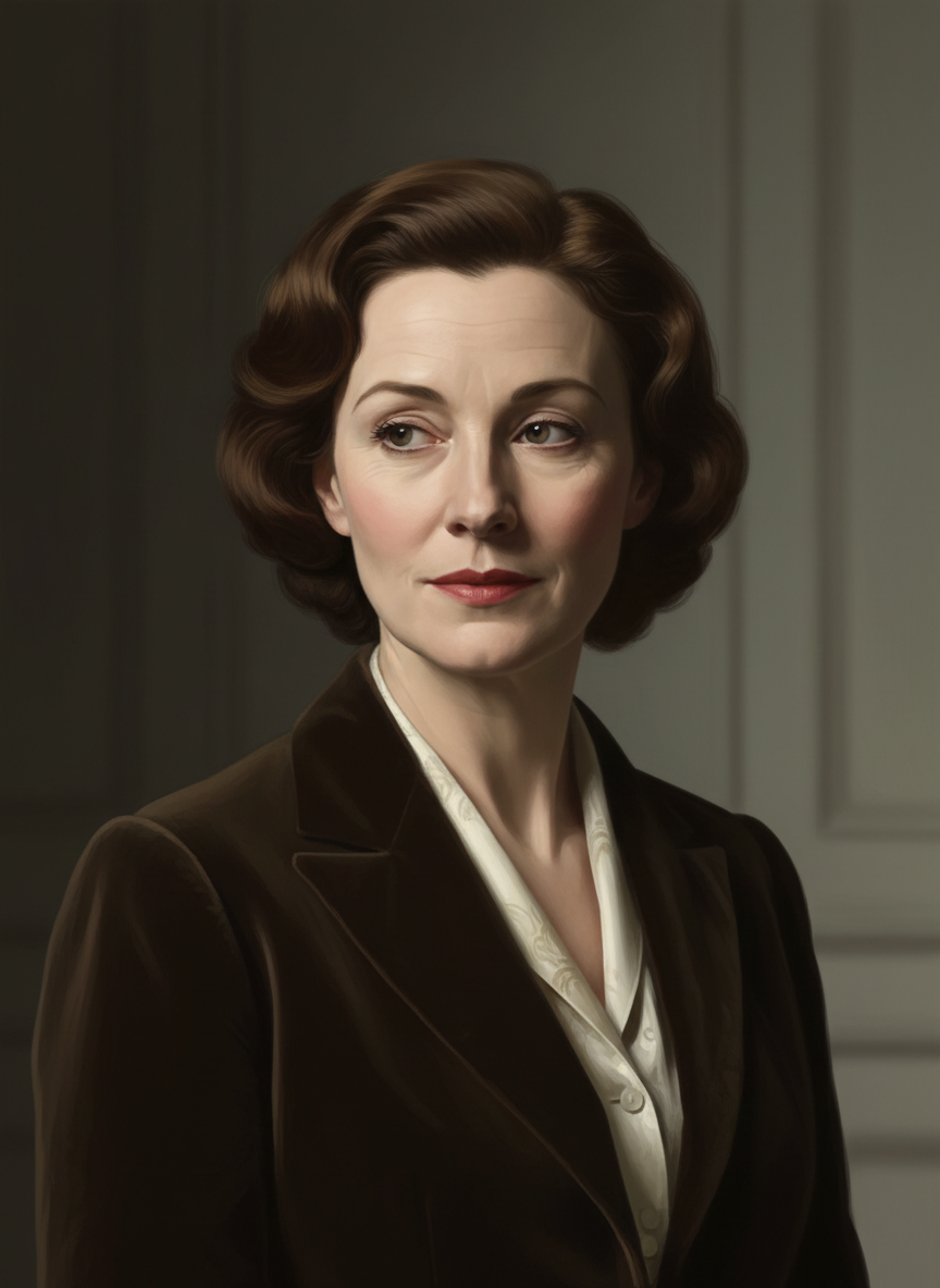 actress, no longer young, but with a