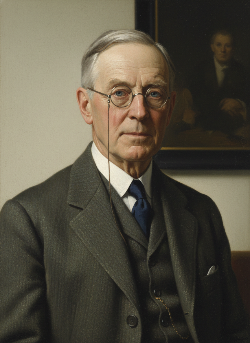the pale-blue eyes behind the pince-nez were