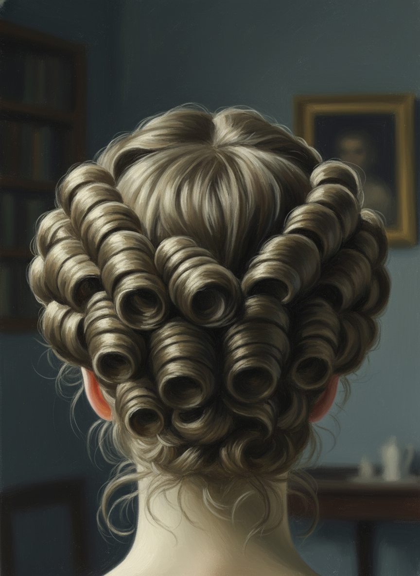something in the way the hair curled crisply