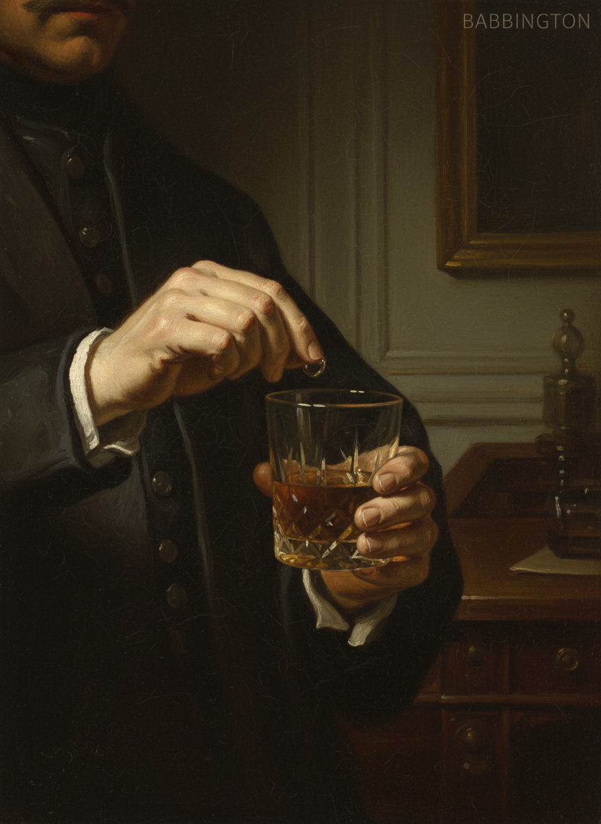 Babbington introduced something into that glass unseen by us.