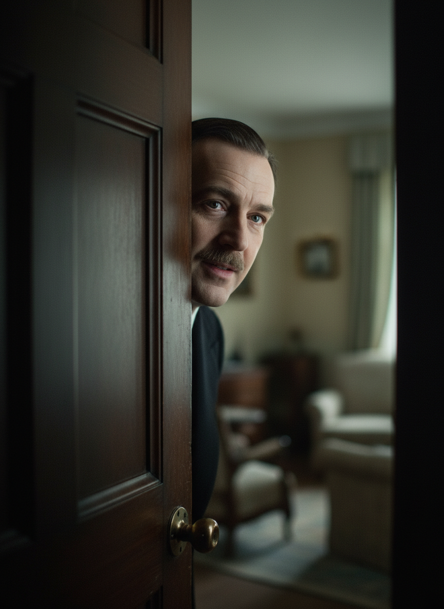 Hercule Poirot's face appeared, peering in
