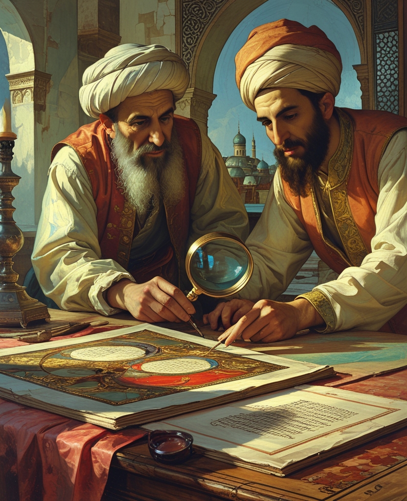 I leaned over the page that Master Osman was scrutinizing, magnifying lens in hand.