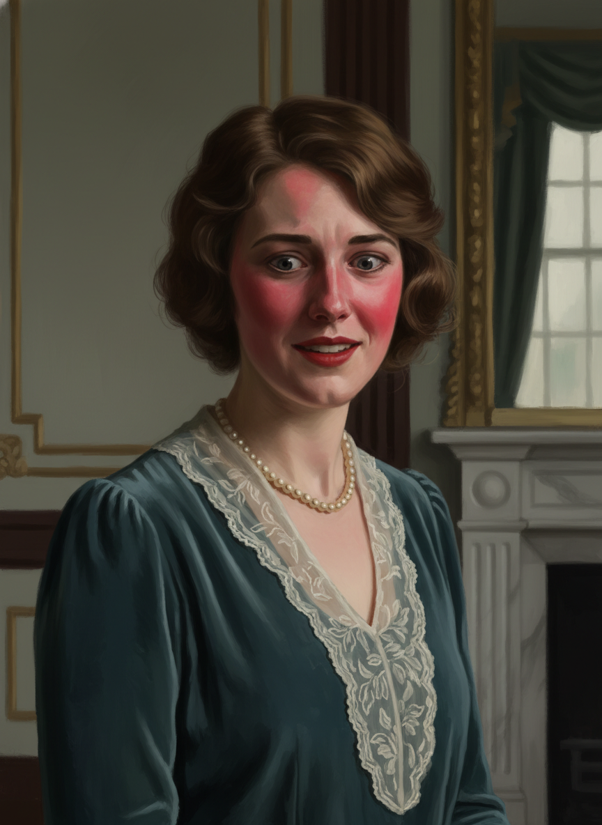 Egg blushed crimson.