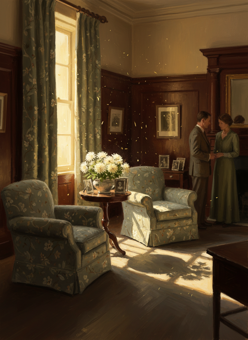 sitting room had been made cozy with chintz.