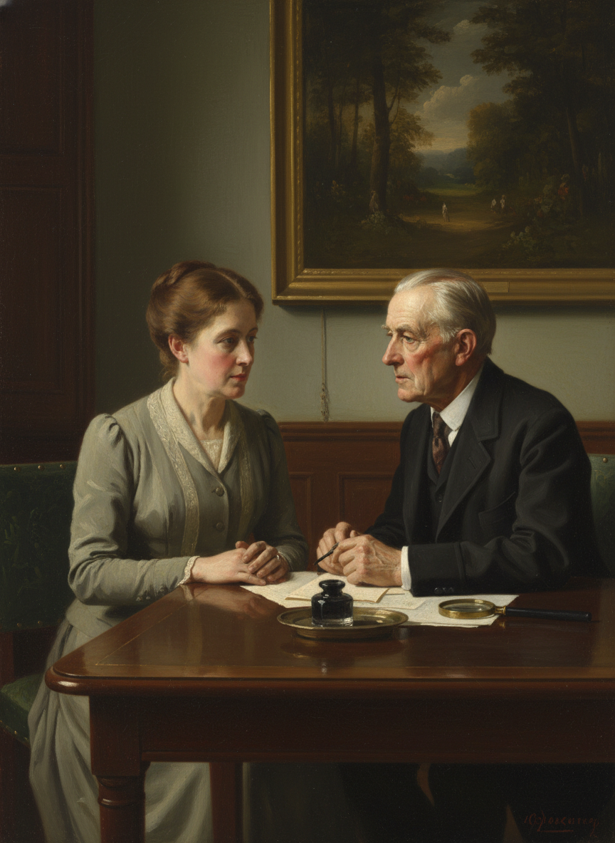 He glanced interrogatively at the matron.
