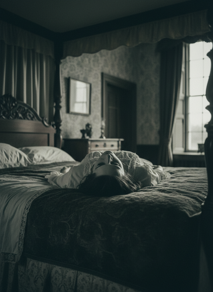 and stood looking down on the dead woman.