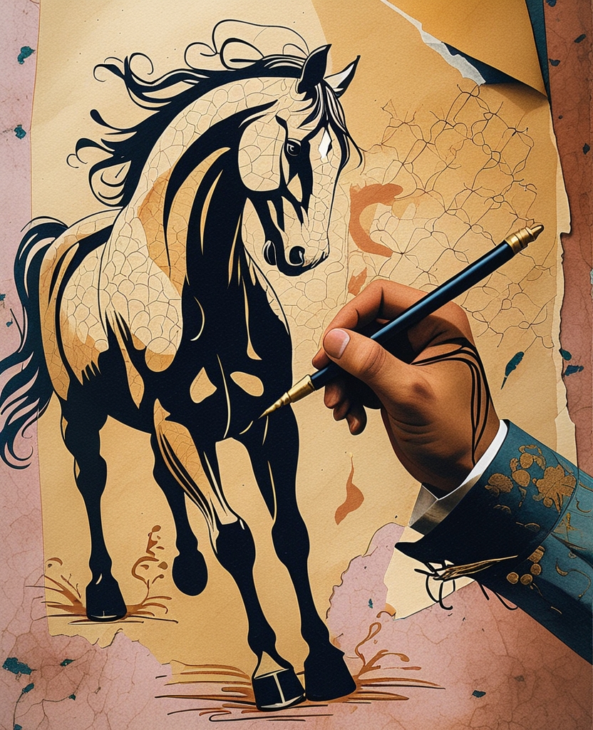 My hand abruptly and angrily sprang to action as if wanting to rise above all of these vexing considerations, and in one concentrated effort, I drew a true horse beginning from the tip of its hoof.
