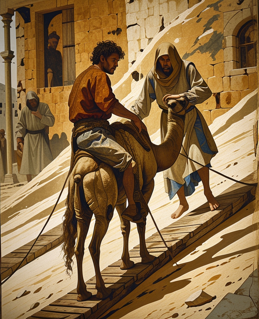 We saw how even the Devil bit his finger and recoiled in embarrassment at the shameless man who stood upon scraps of wood tied to the back legs of a camel so he could violate the poor animal.