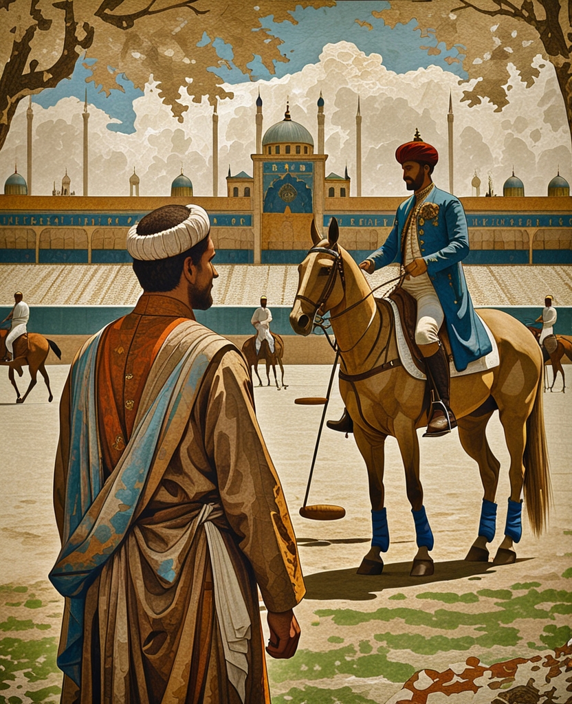In an illustration by Sheikh Muhammad, one of the great masters of the same legendary era, a poor subject whose awe and affection for his sultan had reached the level of pure love was desperately hoping, as he watched the sultan play polo, that the ball would roll toward him so he could grab it and present it to his sovereign.
