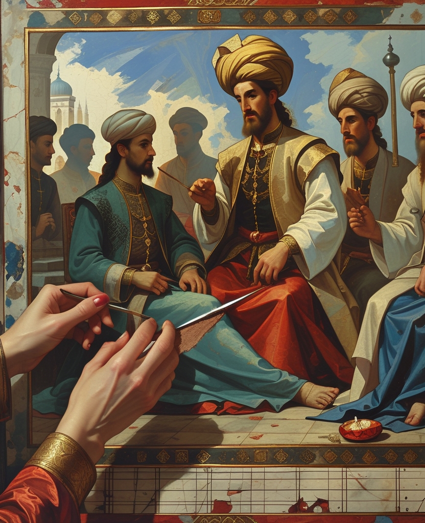 One by one, I scraped away the eyes of the chess players and of the shah and his men who were watching them.