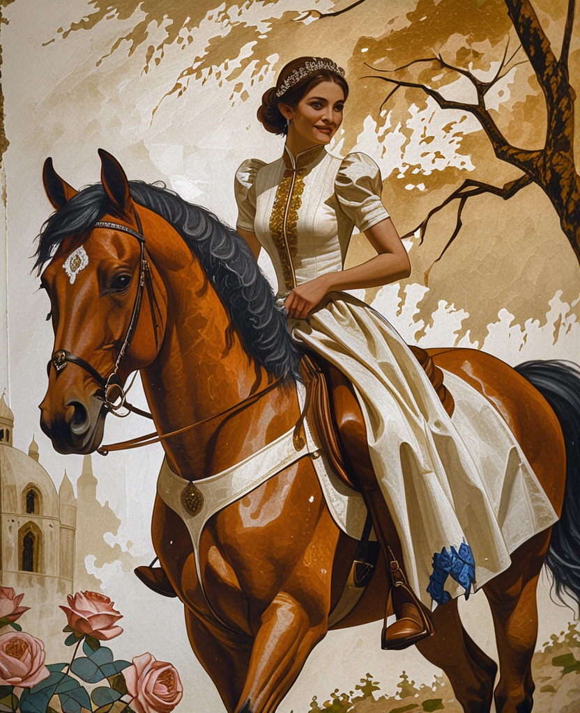 There before me was a horse with peculiar nostrils carrying a coquettish bride.