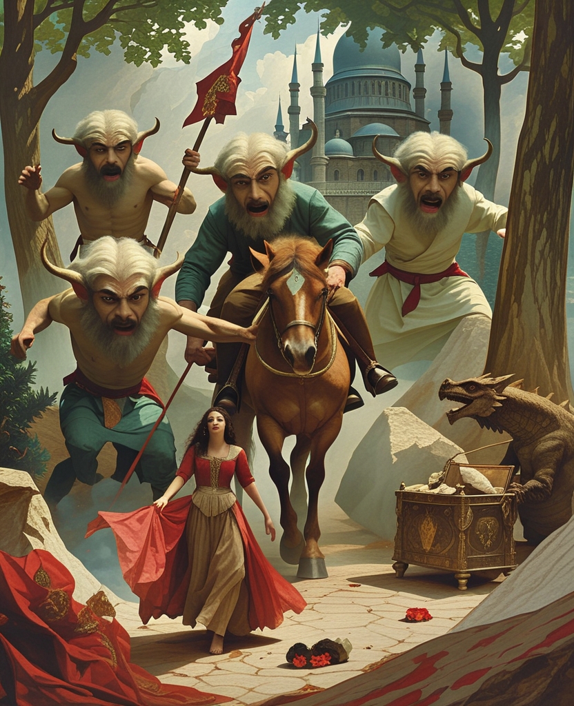 As I turned the pages, these naked devils with bushy brows, round faces, bulging eyes, pointed teeth, sharp nails and the dark wrinkled skin of old men began to beat each other and wrestle, to steal a great horse and sacrifice it to their gods, to leap and play, to cut down trees, to spirit away beautiful princesses in their palanquins and to capture dragons and sack treasuries.