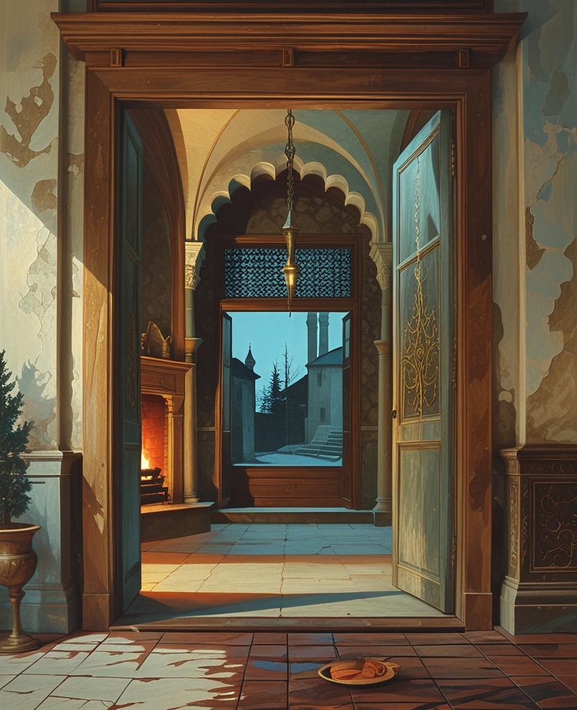 The cold from outside entered as the door yawned open.