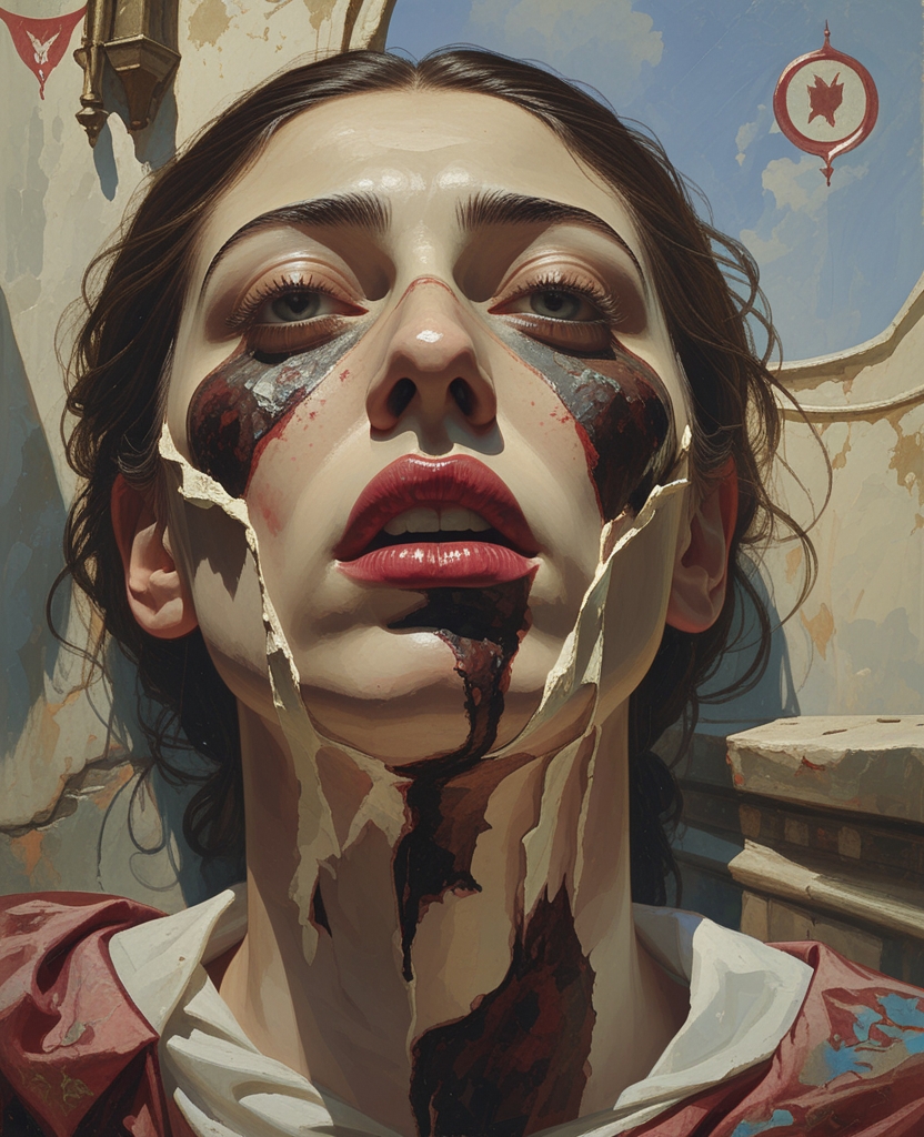 There was no trace of blood on his face, which was made up like a woman’s, but his chin, brow and rouge-covered mouth were battered, and judging by his neck, covered in bruises, he’d been throttled.