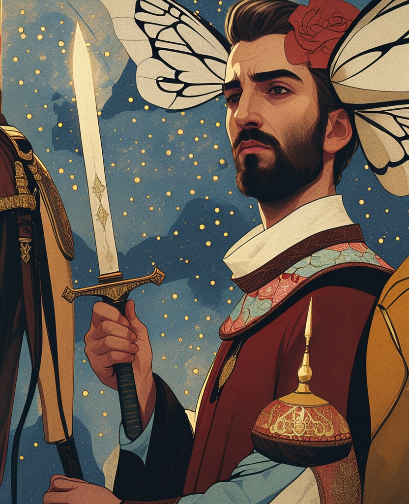 For in the watery eyes of the handsome illuminator, whose eyelashes fluttered like the insect he was named for as he banged upon my armor with his dagger, I could still make out the pale fire of love he felt for the great master, whose favorite he had been.