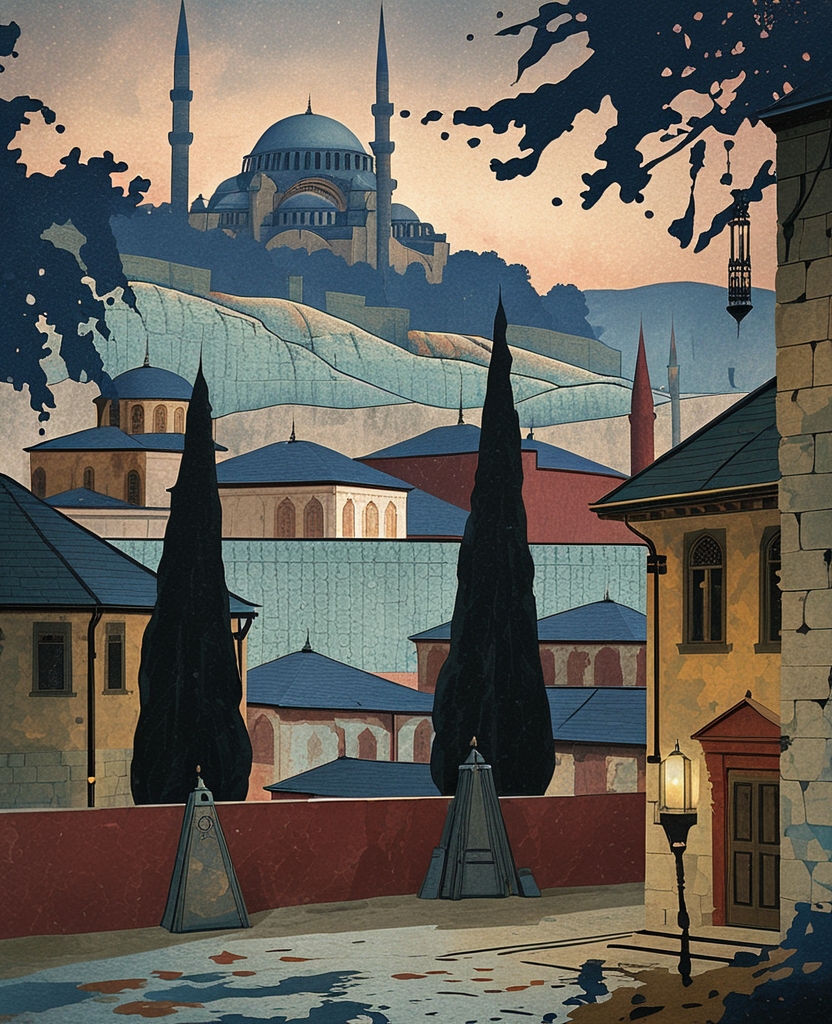 In this light, the old, faithful nighttime appearance of Istanbul comprised of cypress trees, leaden domes, stone walls, wooden houses and tracts ravaged by fire was overtaken by an unfamiliarity such as might be caused by an enemy fortress.
