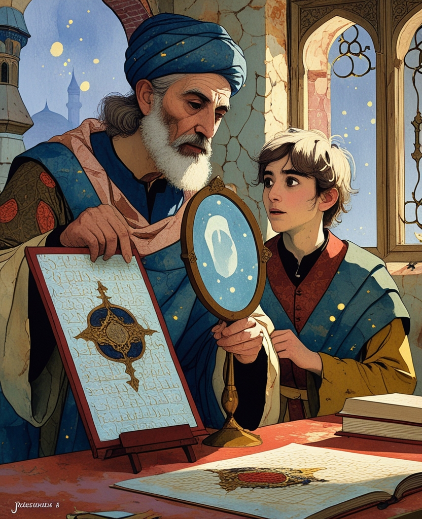 After angrily striking me in the head because I couldn’t see the errors at the bottoms of pages, he lovingly took up a mirror and placed it before the page so I could see the work as if for the first time.