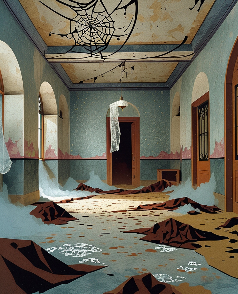I never even attempted to clean up this ghastly room covered in cobwebs, dust, mud, debris and the excrement of dogs and cats.