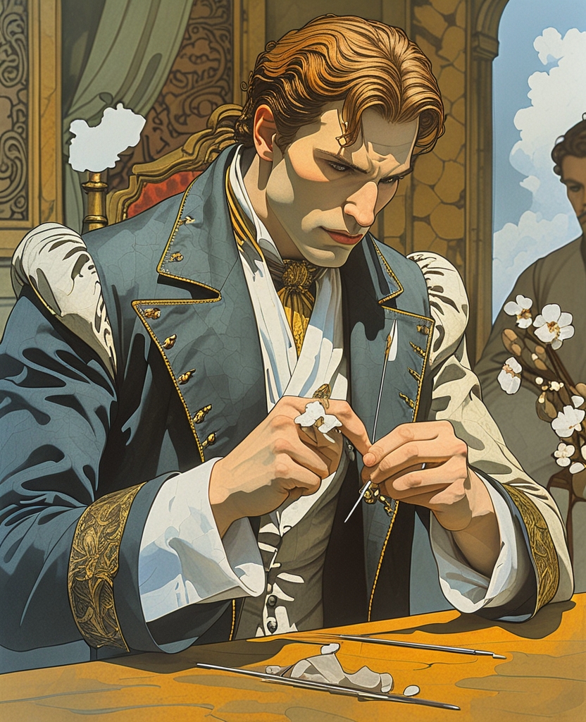 Black removed an object from his sash: a needle with a sharpened point.