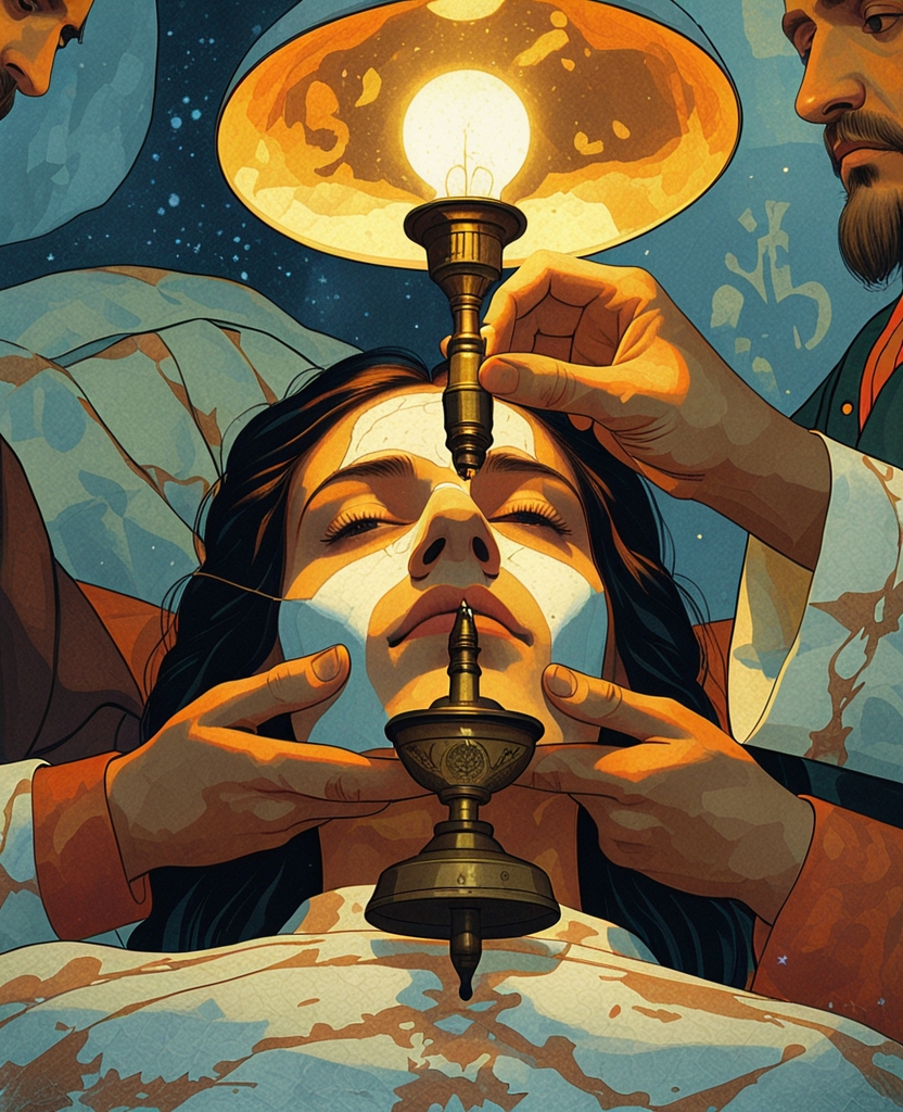 They brought the lamp toward my face and gazed at it, displaying the care and compassion of surgeons.