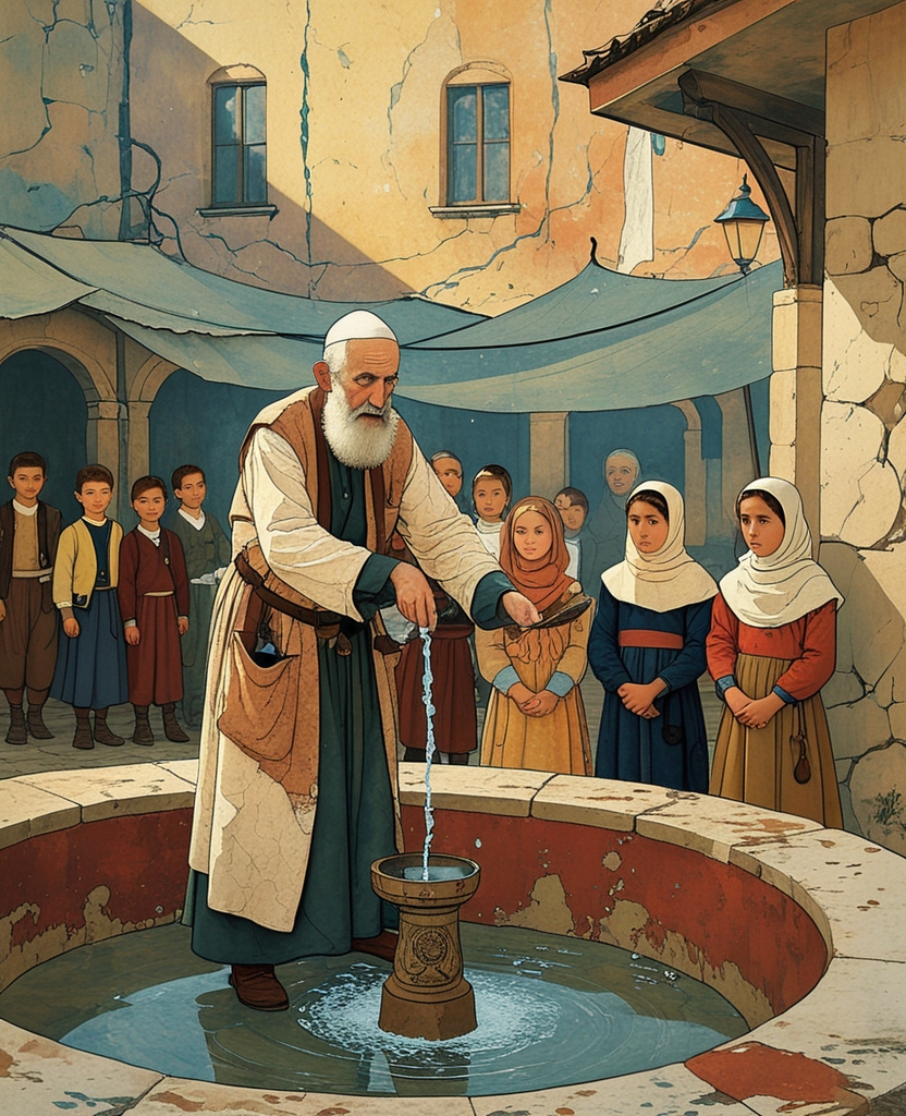 The blind man who used to pass through our neighborhood in my childhood appeared in my mind’s eye: He’d take a dirty metal water dipper out of his even dirtier clothes, and would call out to us neighborhood kids who watched him from a distance, there by the local water fountain, “My children, which of you will fill this blind old man’s drinking cup with water from the fountain?”