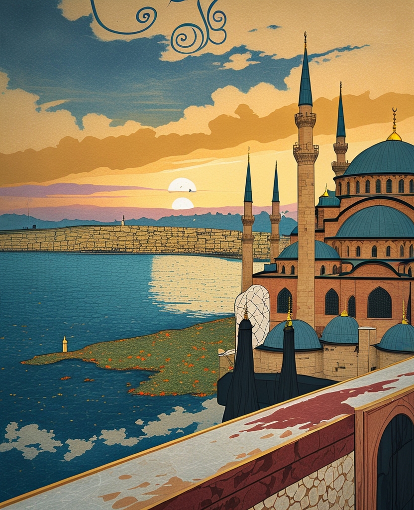 After passing the Bayazid Mosque, I watched the Golden Horn from a promontory: The horizon was brightening, yet the water was still black.