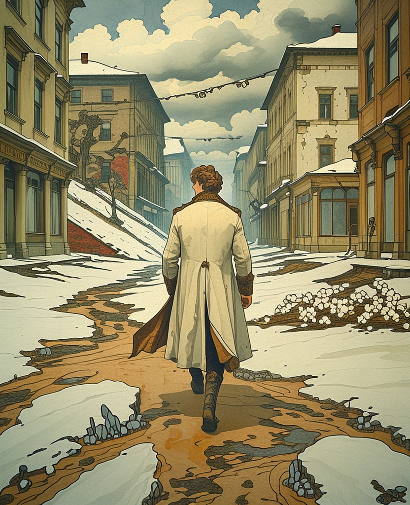 I walked briskly, advancing through snowy streets, muddy passages, icy slopes and deserted sidewalks as if I would never stop.