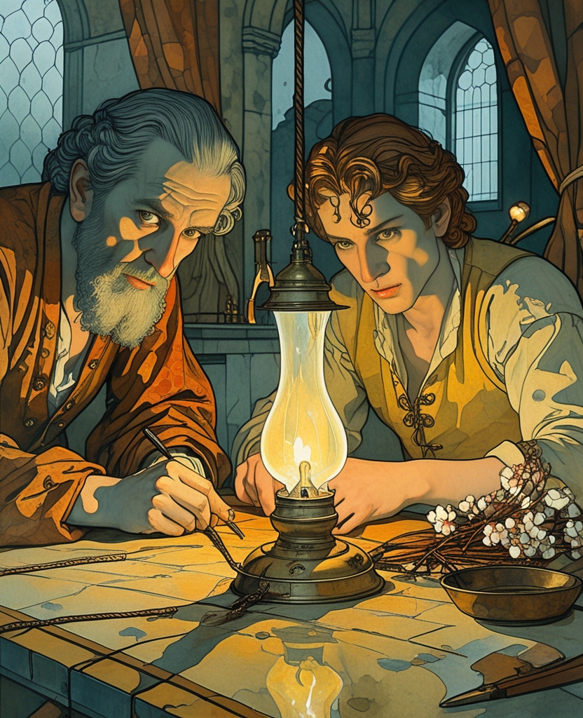In the shadowy room, the old man bore his eyes, which glowed in the light of the idly burning oil lamp, into the miracle-handed young master.