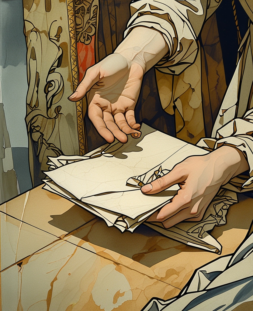 I folded my letter several times, then stuck it into his small hand now stretched out in hopelessness and resignation.